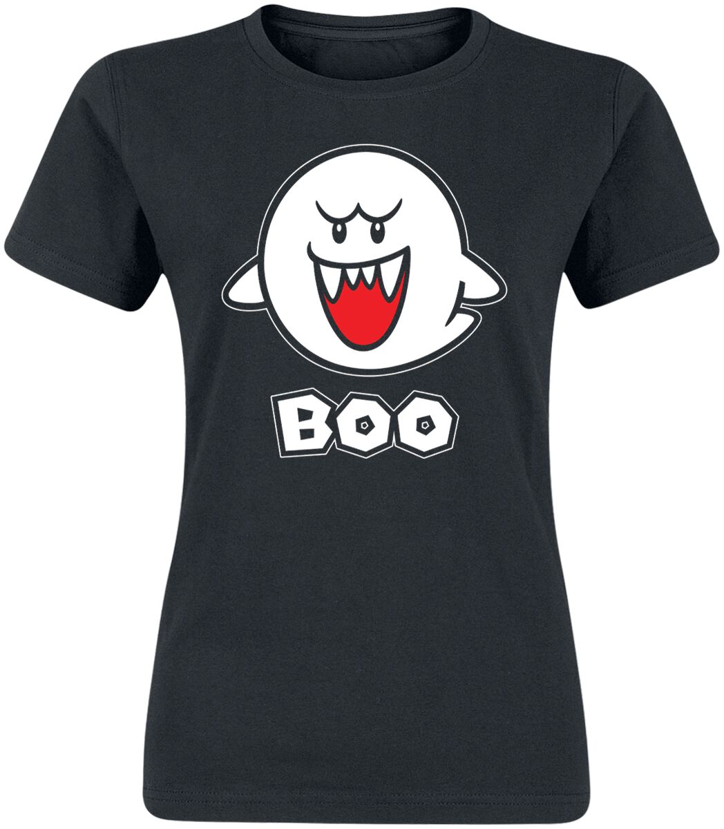 T-Shirt Manches courtes Gaming de Super Mario - Boo - M à L - pour Femme - noir - Super Mario