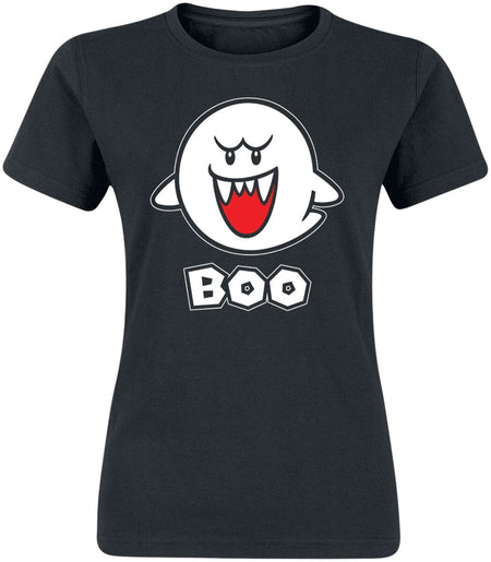 T-Shirt Manches courtes Gaming de Super Mario - Boo - M à L - pour Femme - noir - Super Mario