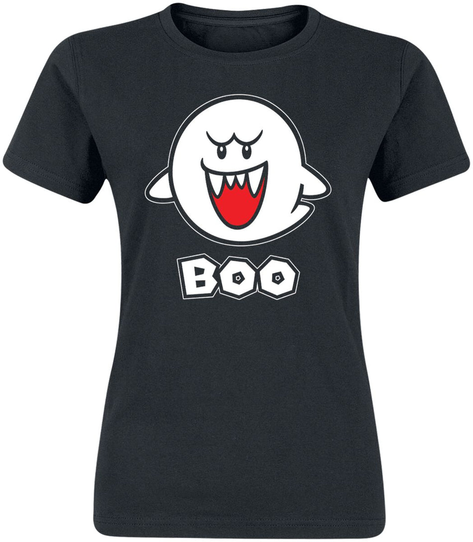 T-Shirt Manches courtes Gaming de Super Mario - Boo - M à L - pour Femme - noir - Super Mario