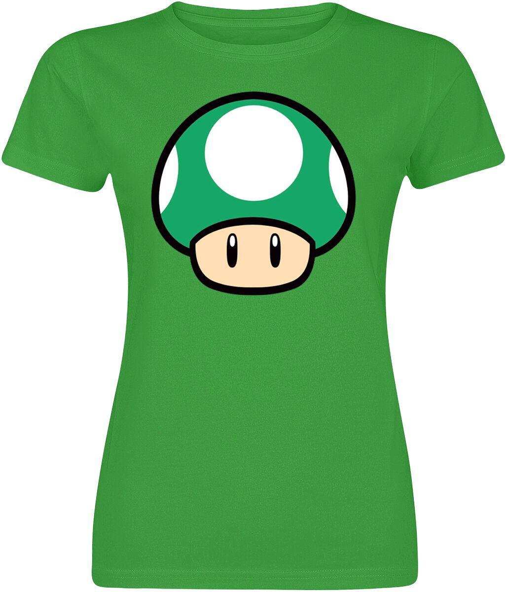 T-Shirt Manches courtes Gaming de Super Mario - Champignon - S à XXL - pour Unisexe - vert - Super Mario