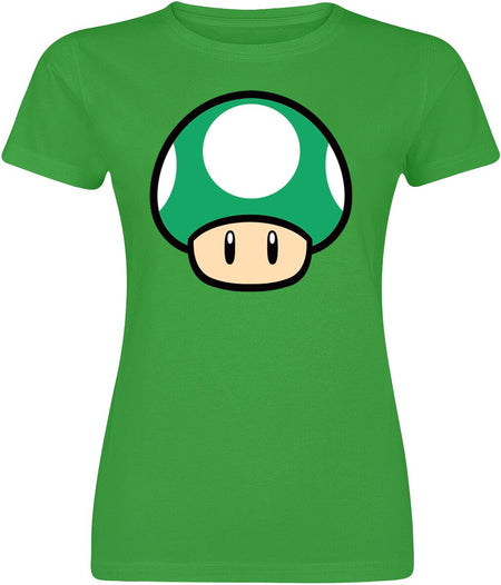 T-Shirt Manches courtes Gaming de Super Mario - Champignon - S à XXL - pour Unisexe - vert - Super Mario