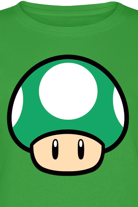 T-Shirt Manches courtes Gaming de Super Mario - Champignon - S à XXL - pour Unisexe - vert - Super Mario - View 2