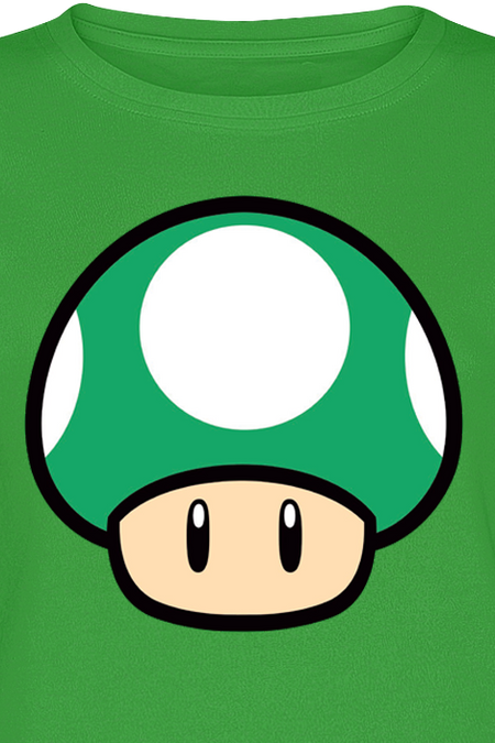 T-Shirt Manches courtes Gaming de Super Mario - Champignon - S à XXL - pour Unisexe - vert - Super Mario - View 2