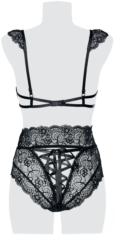Sous-vêtement Gothic de Grey Velvet - Ensemble 2 Pièces Soutien Gorge en Dentelle - S à XL - pour Femme - noir - Grey Velvet - View 2