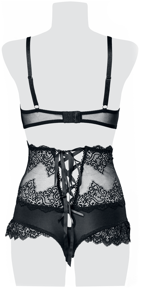 Sous-vêtement Gothic de Grey Velvet - Ensemble Soutien-Gorge Dentelle 2 Pièces - S à M - pour Femme - noir - Grey Velvet - View 2