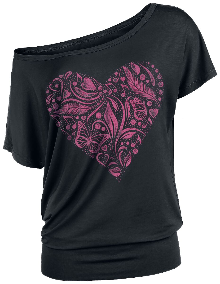 T-Shirt Manches courtes  de Full Volume by EMP - T-Shirt Noir Ras-Du-Cou - S à 5XL - pour Femme - noir - Full Volume by EMP