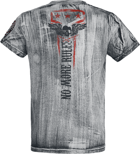 T-Shirt Manches courtes  de Rock Rebel by EMP - T-Shirt Gris Col En V & Imprimé - S à 5XL - pour Homme - gris - Rock Rebel by EMP - View 2