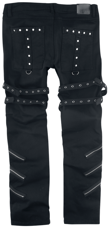 Jean Gothic de Gothicana by EMP - Jared - Jean Noir Avec Bouclesm Zips & Clous - W30L32 à W40L34 - pour Homme - noir - Gothicana by EMP - View 2