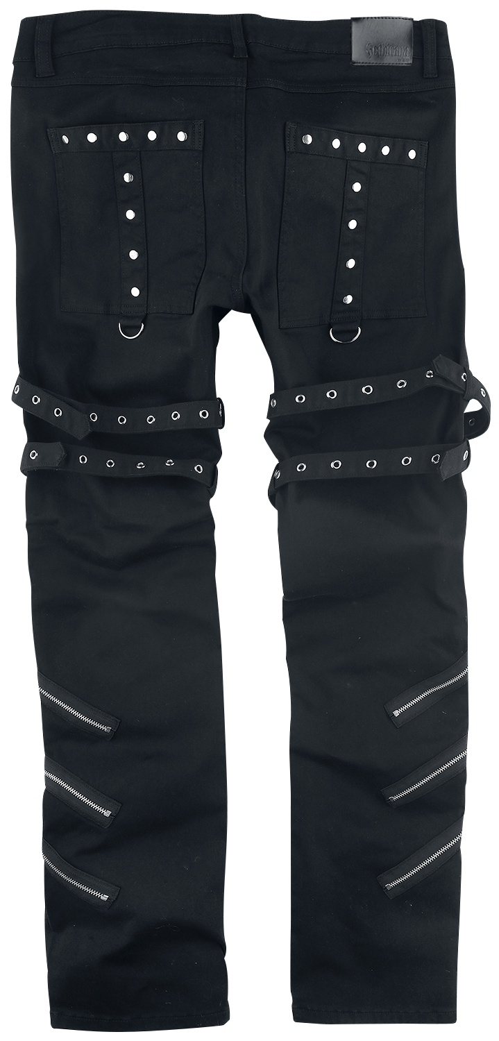 Jean Gothic de Gothicana by EMP - Jared - Jean Noir Avec Bouclesm Zips & Clous - W30L32 à W40L34 - pour Homme - noir - Gothicana by EMP - View 2