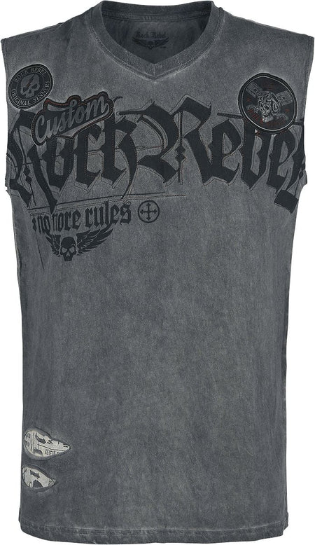 Débardeur  de Rock Rebel by EMP - Débardeur Gris Délavé Avec Imprimé - S à 5XL - pour Homme - gris - Rock Rebel by EMP