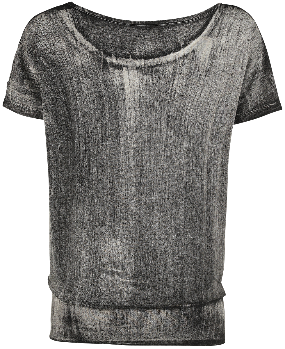 T-Shirt Manches courtes  de Rock Rebel by EMP - T-Shirt Gris Foncé Large Col & Imprimé - S à 5XL - pour Femme - gris foncé - Rock Rebel by EMP - View 2