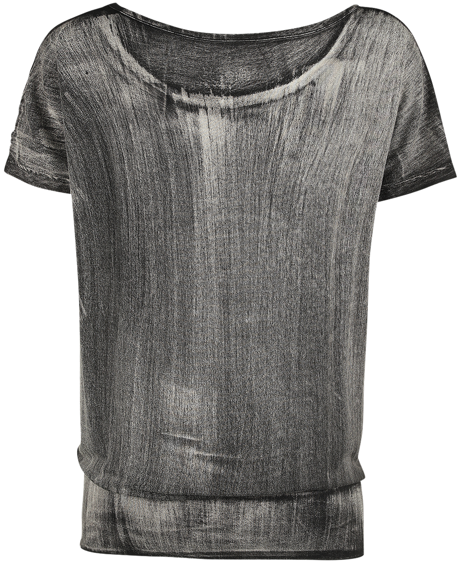T-Shirt Manches courtes  de Rock Rebel by EMP - T-Shirt Gris Foncé Large Col & Imprimé - S à 5XL - pour Femme - gris foncé - Rock Rebel by EMP - View 2