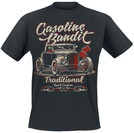 T-Shirt Manches courtes Rockabilly de Gasoline Bandit - Traditional - S à 4XL - pour Homme - noir - Gasoline Bandit
