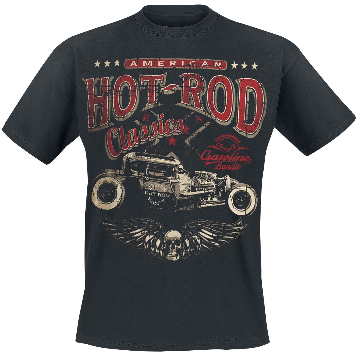 T-Shirt Manches courtes Rockabilly de Gasoline Bandit - Hot Rod Classics - S à 4XL - pour Homme - noir - Gasoline Bandit