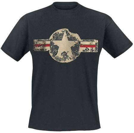 T-Shirt Manches courtes Rockabilly de Gasoline Bandit - USAF - S à 4XL - pour Homme - noir - Gasoline Bandit