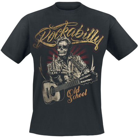 T-Shirt Manches courtes Rockabilly de Gasoline Bandit - Old School - S à 4XL - pour Homme - noir - Gasoline Bandit
