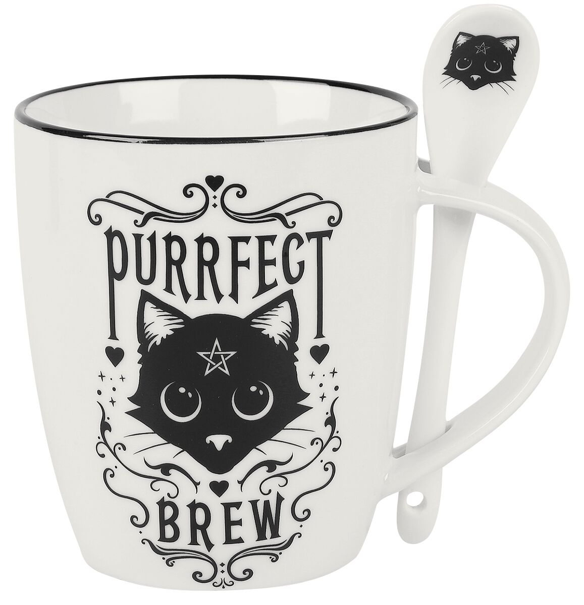 Mug Gothic de Alchemy England - Purrfect Brew - pour Indifférent - blanc/noir - Alchemy England