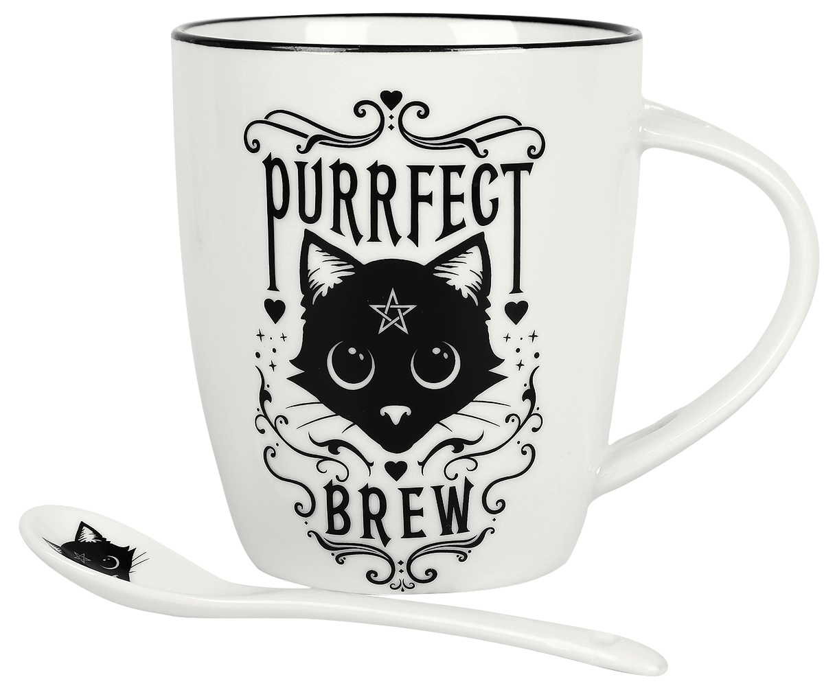 Mug Gothic de Alchemy England - Purrfect Brew - pour Indifférent - blanc/noir - Alchemy England - View 2