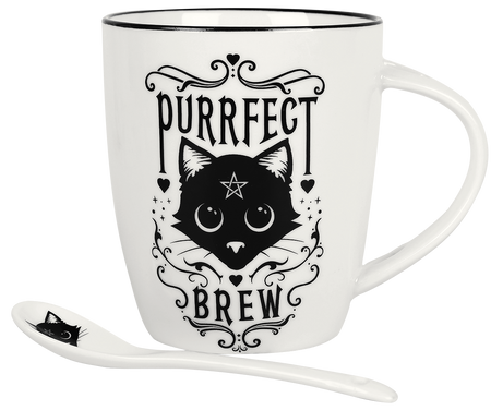 Mug Gothic de Alchemy England - Purrfect Brew - pour Indifférent - blanc/noir - Alchemy England - View 2