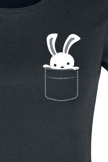 T-Shirt Manches courtes Fun de Tierisch - Hasi in der Tasche - S à XXL - pour Femme - noir - Tierisch - View 2