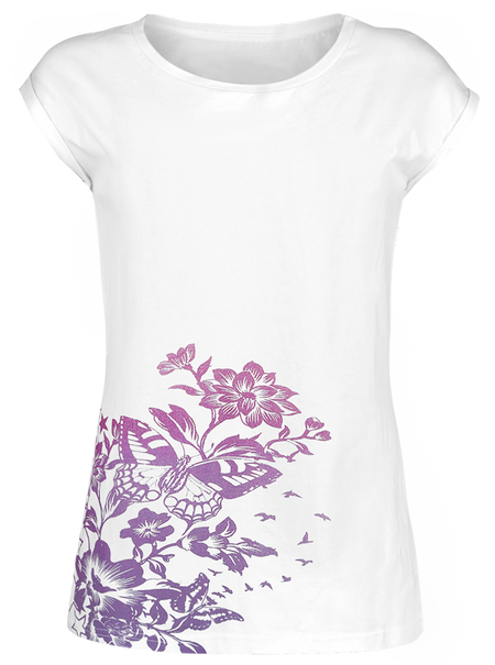 T-Shirt Manches courtes  de Full Volume by EMP - T-Shirt Blanc Ras-Du-Cou & Imprimé UV - S à XXL - pour Femme - blanc - Full Volume by EMP - View 2