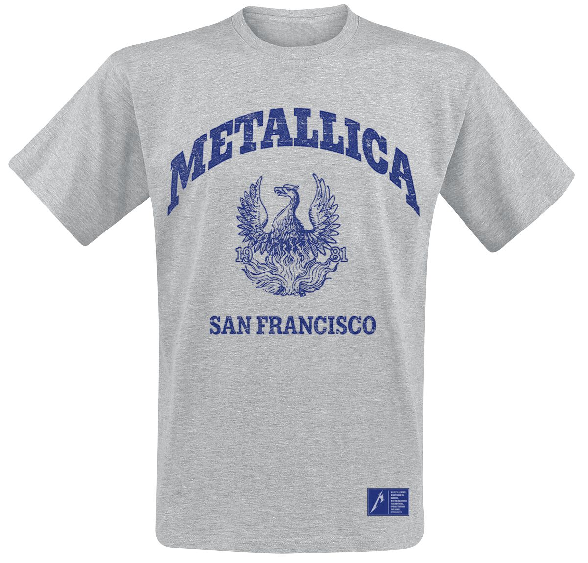 T-Shirt Manches courtes  de Metallica - College Crest - S à XXL - pour Homme - gris - metallica