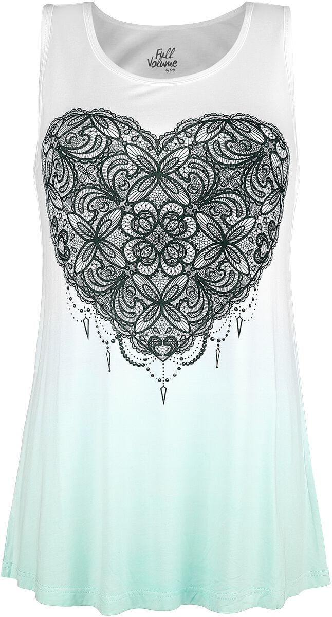 Top  de Full Volume by EMP - Haut Blanc Avec Dégradé De Couleur & Imprimé - S - pour Femme - blanc/turquoise - Full Volume by EMP