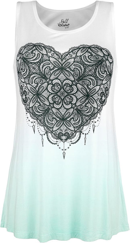 Top  de Full Volume by EMP - Haut Blanc Avec Dégradé De Couleur & Imprimé - S - pour Femme - blanc/turquoise - Full Volume by EMP