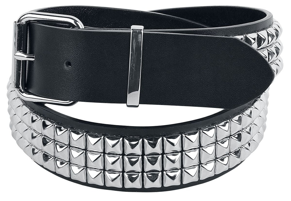 Ceinture  de Black Premium by EMP - Ceinture Triple Rangée Noir Cloutée - pour Unisexe - noir - Black Premium by EMP