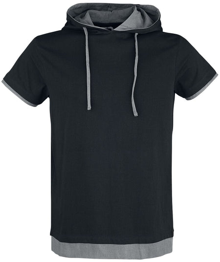 T-Shirt Manches courtes  de RED by EMP - T-Shirt à Capuche Double Épaisseur - S à XXL - pour Homme - noir - RED by EMP