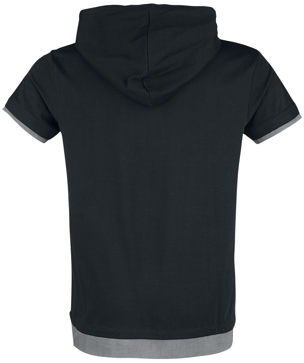 T-Shirt Manches courtes  de RED by EMP - T-Shirt à Capuche Double Épaisseur - S à XXL - pour Homme - noir - RED by EMP - View 2