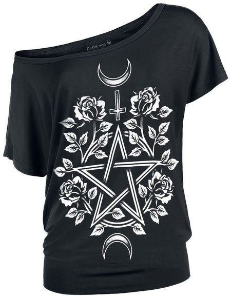 T-Shirt Manches courtes Gothic de Gothicana by EMP - Nu-Goth - S à XXL - pour Femme - noir - Gothicana by EMP