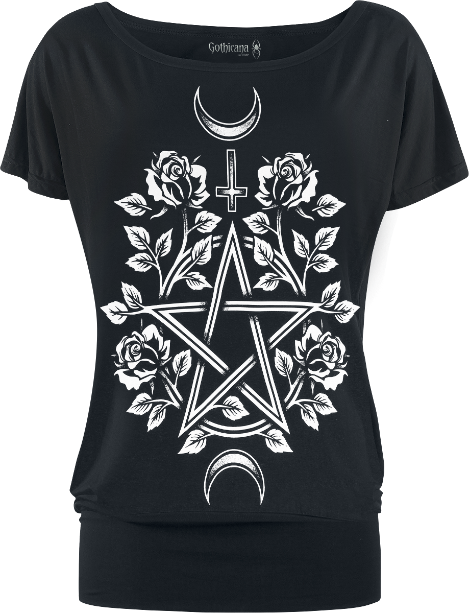 T-Shirt Manches courtes Gothic de Gothicana by EMP - Nu-Goth - S à XXL - pour Femme - noir - Gothicana by EMP - View 2