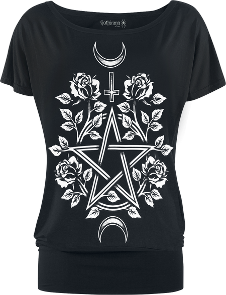 T-Shirt Manches courtes Gothic de Gothicana by EMP - Nu-Goth - S à XXL - pour Femme - noir - Gothicana by EMP - View 2