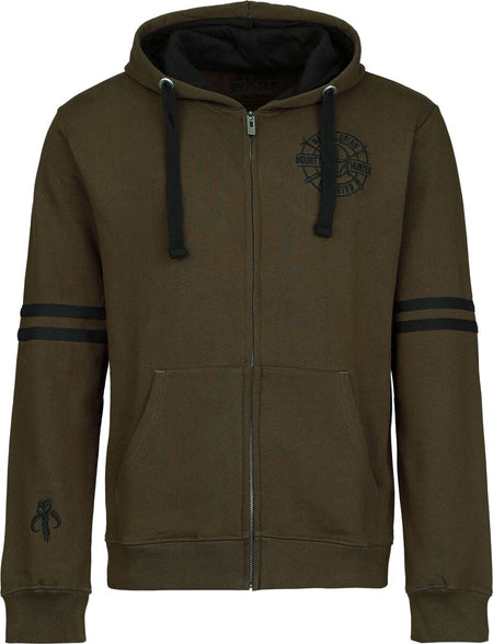 Sweat-shirt zippé à capuche Disney de Star Wars - Mandalore Bounty Hunter - S à XXL - pour Homme - vert - Star Wars