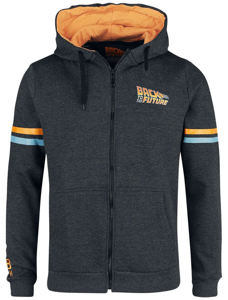 Sweat-shirt zippé à capuche  de Retour Vers Le Futur - Hill Valley Traveler - S à XXL - pour Homme - Gris anthracite chiné - Retour Vers Le Futur