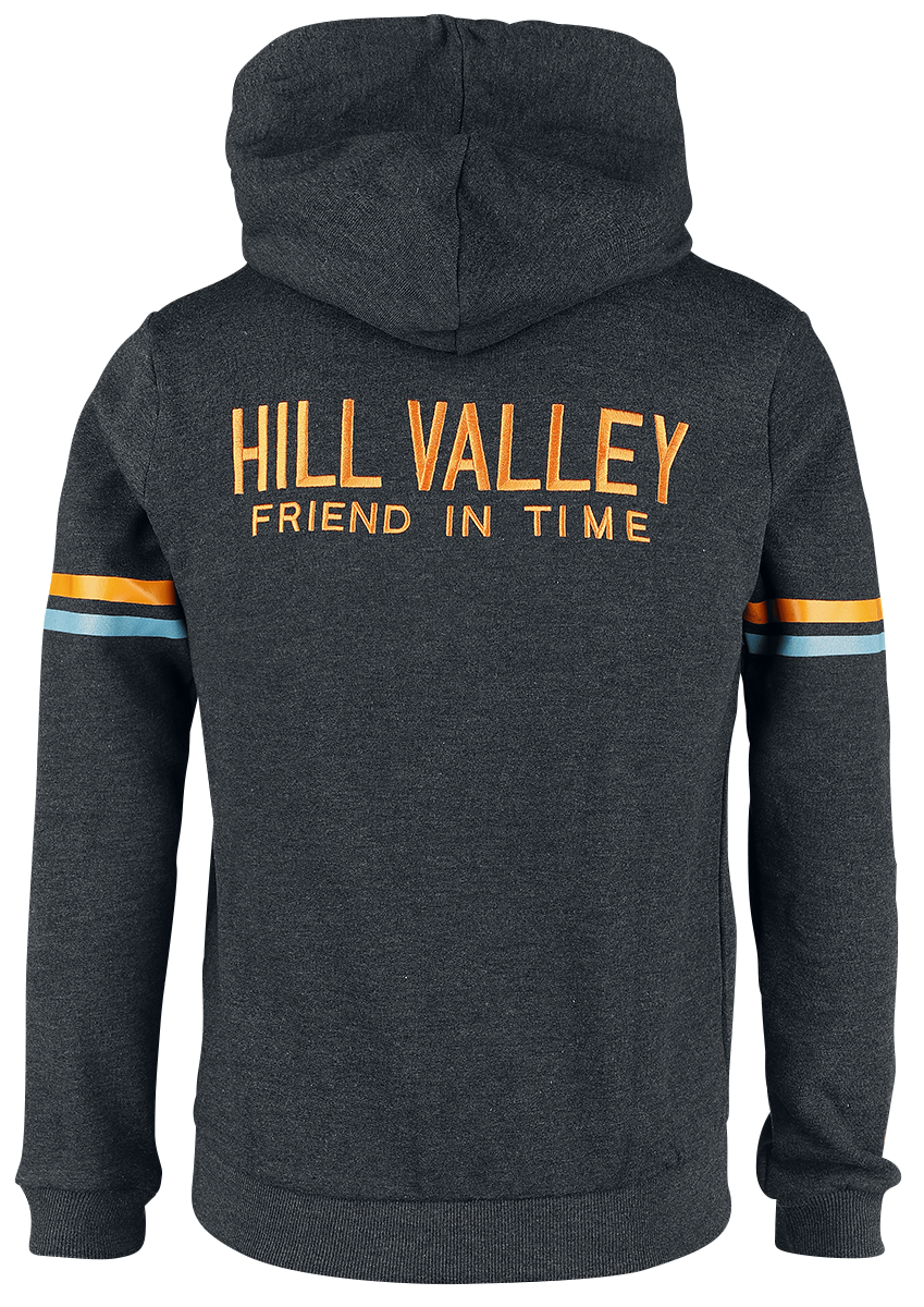 Sweat-shirt zippé à capuche  de Retour Vers Le Futur - Hill Valley Traveler - S à XXL - pour Homme - Gris anthracite chiné - Retour Vers Le Futur - View 2
