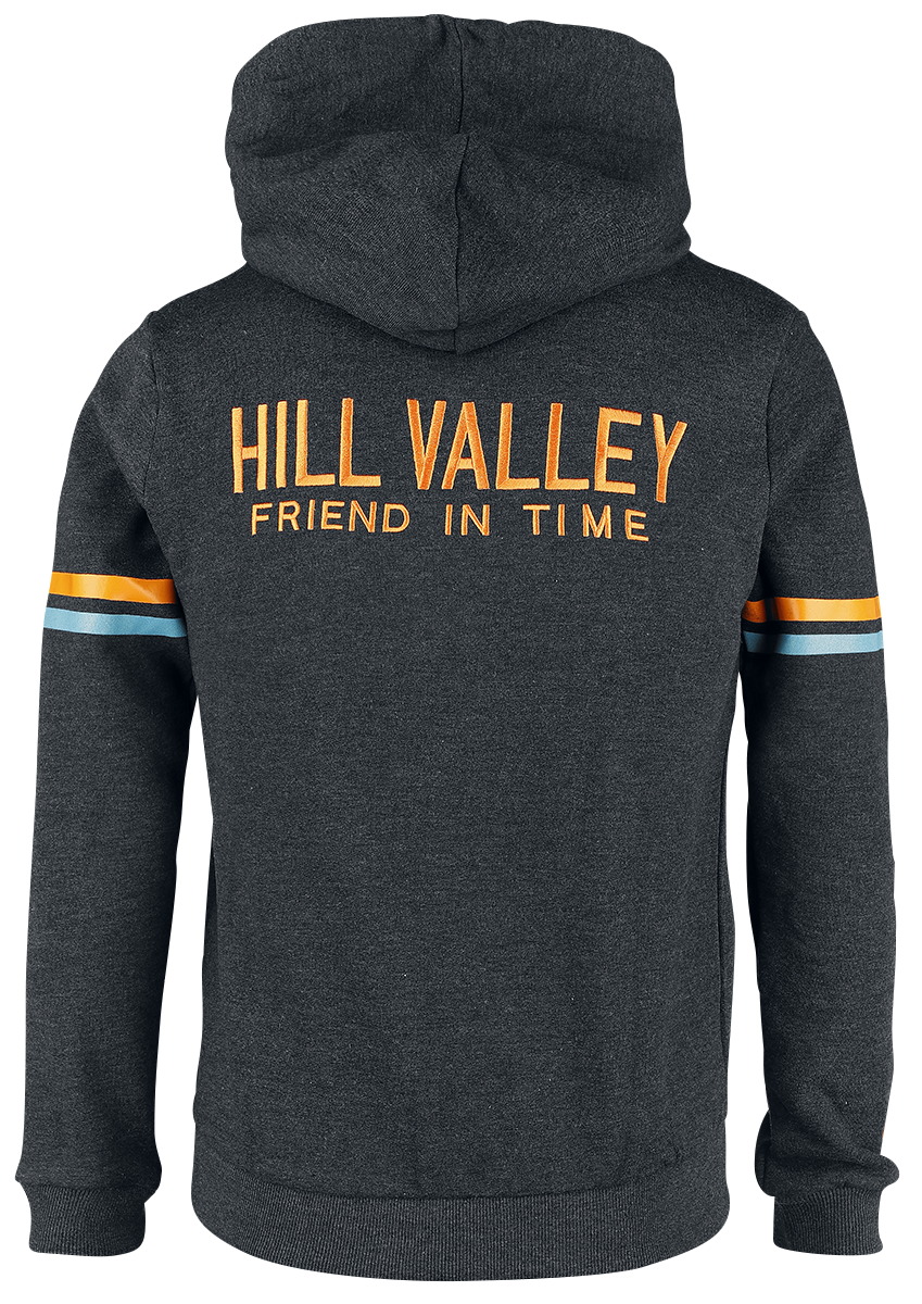 Sweat-shirt zippé à capuche  de Retour Vers Le Futur - Hill Valley Traveler - S à XXL - pour Homme - Gris anthracite chiné - Retour Vers Le Futur - View 2