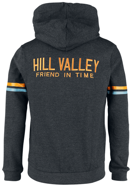 Sweat-shirt zippé à capuche  de Retour Vers Le Futur - Hill Valley Traveler - S à XXL - pour Homme - Gris anthracite chiné - Retour Vers Le Futur - View 2