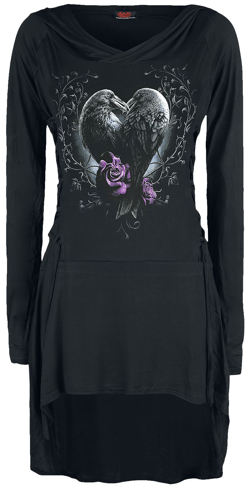 Robe courte Gothic de Spiral - Raven Heart - S à XXL - pour Femme - noir - Spiral