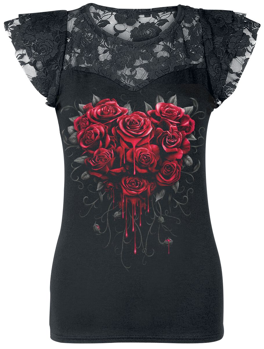 T-Shirt Manches courtes Gothic de Spiral - Bleeding Heart - S à 4XL - pour Femme - noir - Spiral