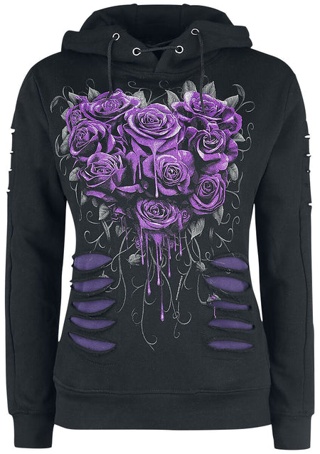 Sweat-shirt à capuche Gothic de Spiral - Bleeding Heart - S à XXL - pour Femme - noir - Spiral