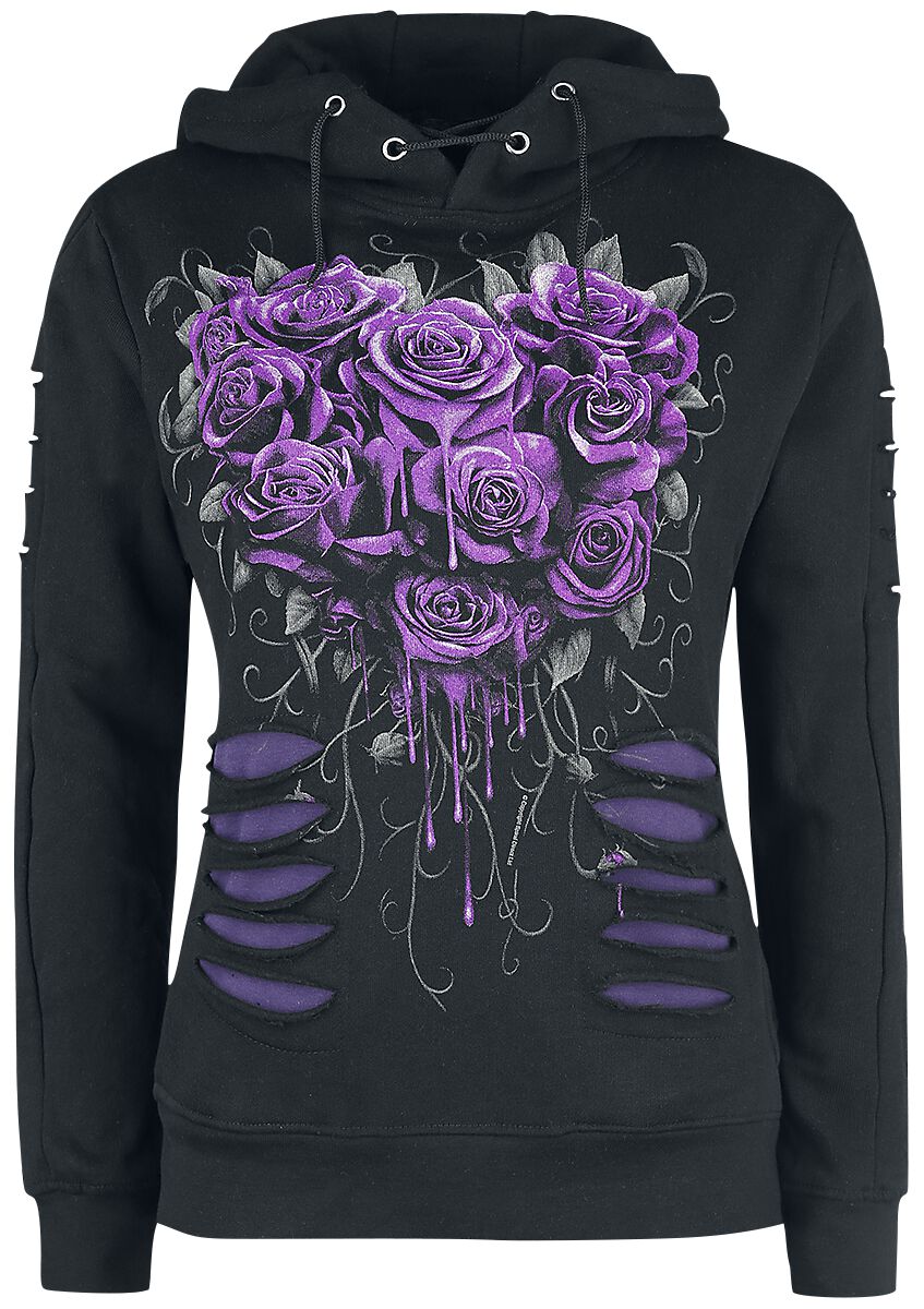 Sweat-shirt à capuche Gothic de Spiral - Bleeding Heart - S à XXL - pour Femme - noir - Spiral