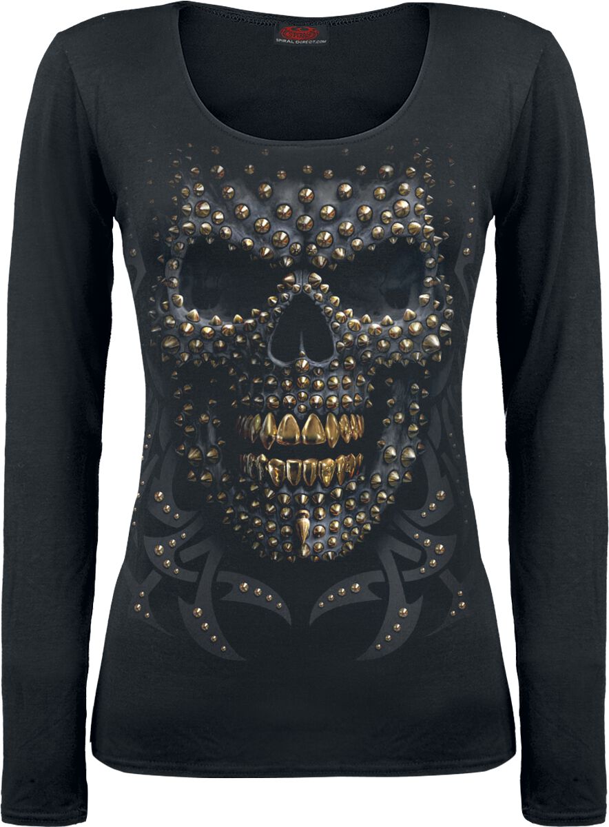T-shirt manches longues Gothic de Spiral - Black Gold - S à XXL - pour Femme - noir - Spiral