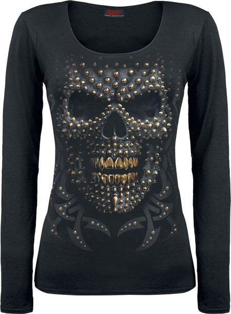 T-shirt manches longues Gothic de Spiral - Black Gold - S à XXL - pour Femme - noir - Spiral