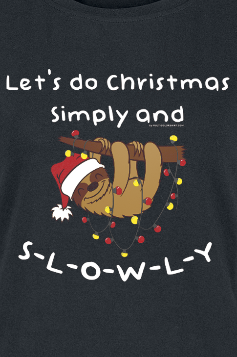 T-Shirt Manches courtes Fun de Tierisch - Christmas Slowly - S à XXL - pour Femme - noir - Tierisch - View 2