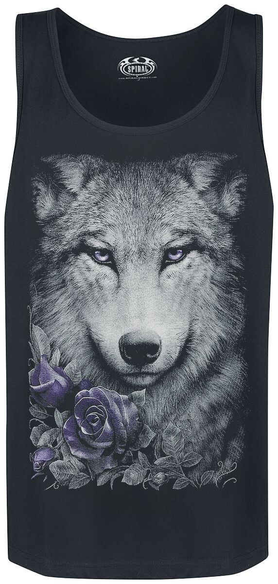 Débardeur Gothic de Spiral - Wolf Roses - S à XL - pour Homme - noir - Spiral