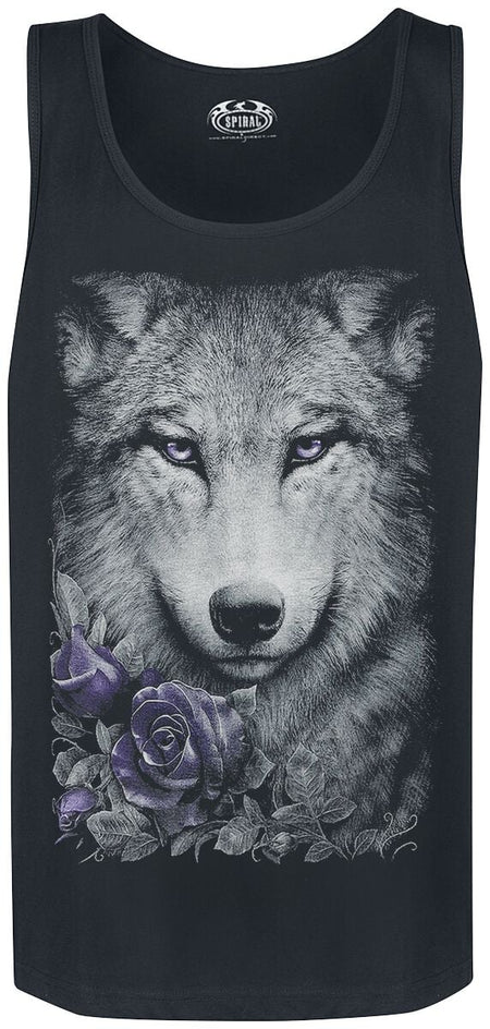 Débardeur Gothic de Spiral - Wolf Roses - S à XL - pour Homme - noir - Spiral