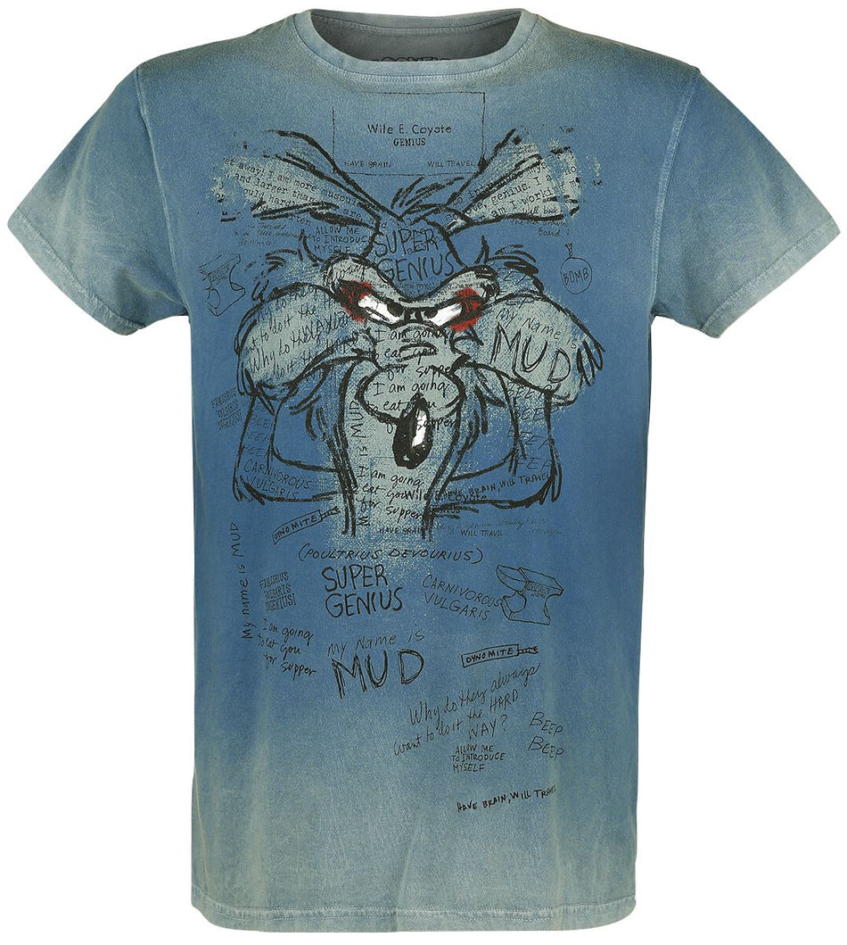 T-Shirt Manches courtes  de Looney Tunes - Vil Coyote - Inner Thoughts - S à 4XL - pour Homme - turquoise - Looney Tunes