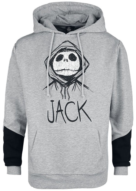 Sweat-shirt à capuche Disney de L'Étrange Noël De Monsieur Jack - Jack - S à XXL - pour Homme - gris chiné - L'Étrange Noël De Monsieur Jack